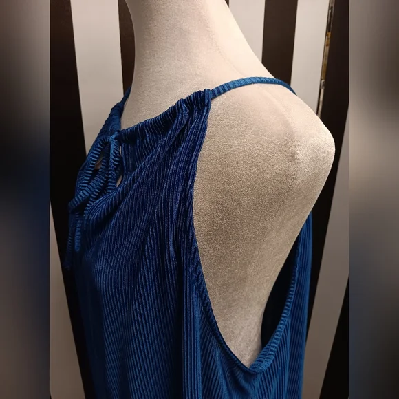 NWT blue ribbed halter top - Picture 6 of 9